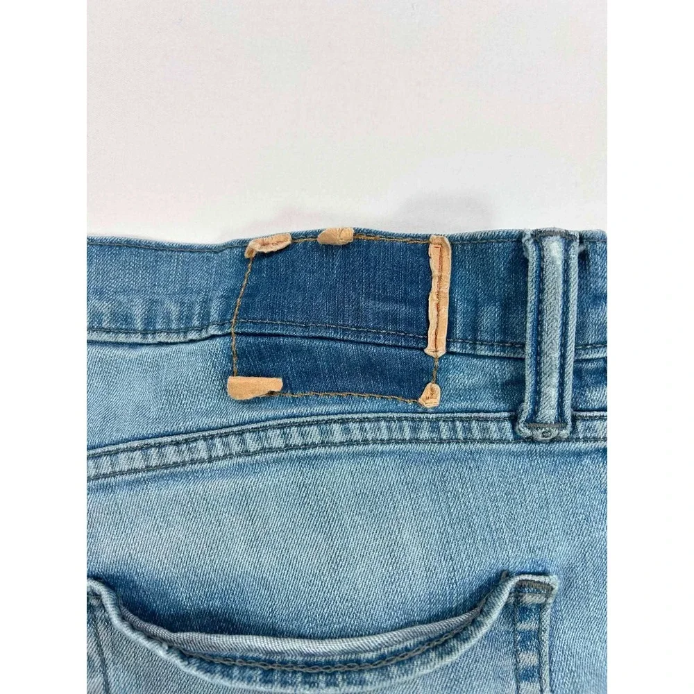 Levis 511 Slim Fit Jeans Mens 36x32 Light Wash Distressed Ripped Denim Blue